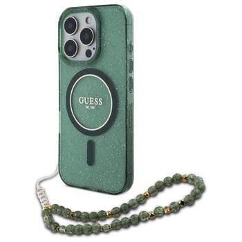 Guess GUHMP16XHGCRELSA Hardcase IML Glitter With Pearl Aizsargapvalks priekš iPhone 16 Pro Max 6.9