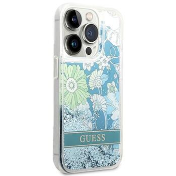 Guess GUHCP14XLFLSN Flower Liquid Glitter Защитный чехол для iPhone 14 Pro Max 6,7
