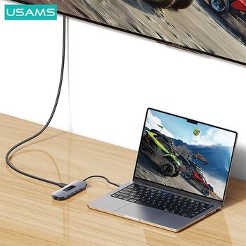 Usams 10in1 Adapteris 3x USB 3.0 / TF / SD / USB-C / HDMI / RJ45 / VGA PD100W / Hubs (SJ644HUB01)