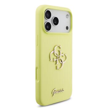 Guess Liquid Silicone 4G Metal Logo Case Защитный чехол для iPhone 17 Pro Max / жёлтый (GUHCP17XSC4GLMY)