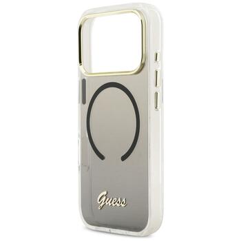 Guess IML Gradient Script Metal MagSafe Case Защитный чехол для iPhone 17 Pro / чёрный (GUHMP17L5HTGMCSK)