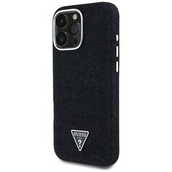 Case Guess Denim Triangle Logo MagSafe Защитный чехол для iPhone 16 Pro Max / чёрный (GUHMP16XRJFWTLK)