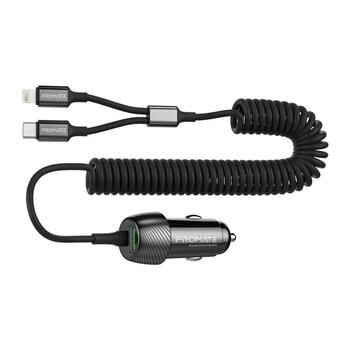 Promate PowerDrive-33PDCI Auto lādētājs 33W / USB-C / Lightning (POWERDRIVE33PDCI)