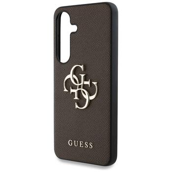 Guess Grained Big 4G Logo Small Classic Logo Case Защитный чехол для Samsung Galaxy S25 Plus / коричневый (GUHCS25MPGT4MBW)