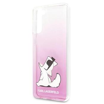 Karl Lagerfeld KLHCS21MCFNRCPI S21+ G996 Hardcase Choupette Fun Aizsargapvalks priekš Samsung Galaxy S21+ G996 / rozā (KLHCS21MCFNRCPI)