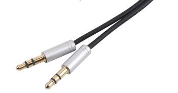 RoGer AU4P1 AUX Audio kabelis / Stereo + Mikrofons (4pin) (RO-AU4P1-BK)