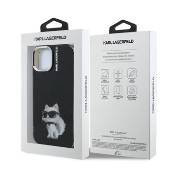 Karl Lagerfeld IML Aquarelle Choupette Aizsargapvalks priekš iPhone 15 / melns (KLHCP15SHMCHAQK)