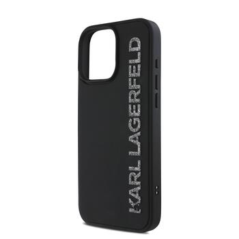 Karl Lagerfeld 3D Rubber Glitter Logo Case Защитный чехол для iPhone 15 Pro Max / чёрный (KLHCP15XRBKGVCK)