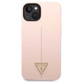 Guess GUHCP14MSLTGP Silicone Triangle Hardcase Aizsargapvalks priekš iPhone 14 Plus/15 Plus 6.7