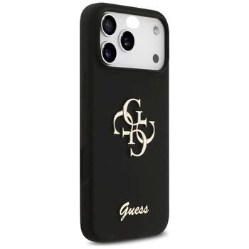 Guess Silicone Big 4G Script case Защитный чехол для iPhone 17 Pro Max / чёрный (GUHCP17XSC4GSMK)