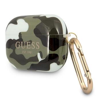 Guess GUAPUCAMA Aizsargapvalks priekš AirPods Pro Camo Collection / haki (GUAPUCAMA)