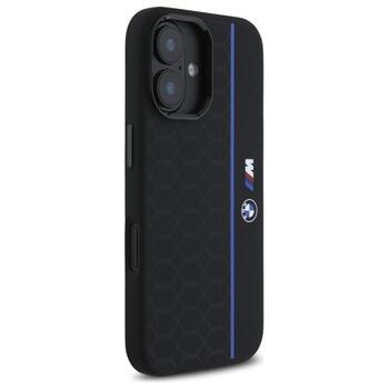 BMW Silicone MagSafe Hexagon Blue Line Cover Чехол для Apple iPhone 16 (BMHMP16S23SHEB)