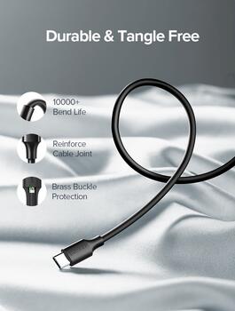 UGREEN US287 Cable USB A - USB-C Uzlādes kabelis priekš 1m QC3.0/AFC/FCP 3A / melns (UG-60116)