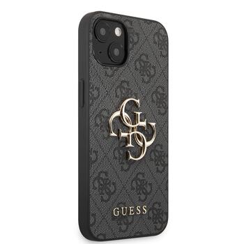 Guess PU 4G Metal Logo Case Защитный чехол для iPhone 13 / серый (GUHCP13M4GMGGR)