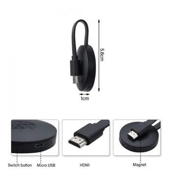 MiraScreen HDMI Dongle Chromecast Беспроводной мультимедийный передатчик видео сигнала Miracast, Screencast / DLNA / AirPlay (RO-CHROMECAST)
