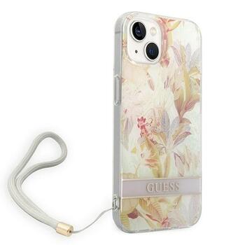 Guess GUOHCP14MHFLSU Flower Strap Aizsargapvalks priekš iPhone 14 Plus / 15 Plus 6.7