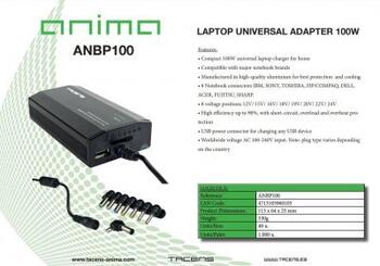 Tacens ANBP100 Универсальное зарядное устройства 100W / 8-контактный адаптер (ANBP100)