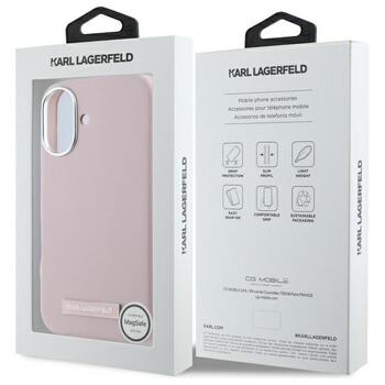 Karl Lagerfeld KLHMP16SPGMSRPP Hardcase FW Metal Plate MagSafe Aizsargapvalks priekš iPhone 16 6.1