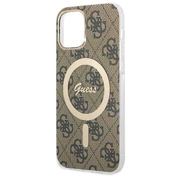 Guess Set GUBPP12MH4EACSW Case+ Charger Защитный чехол для iPhone 12/12 Pro / коричневый hard case 4G Print MagSafe (GUBPP12MH4EACSW)