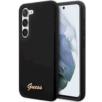 Guess GUHCS23MSLSMK S23+ S916 Защитный чехол Silicone Vintage Gold Logo / чёрный (GUHCS23MSLSMK)
