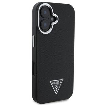 Guess GUHMP16MPGTSPSK Hardcase Grained Triangle MagSafe Aizsargapvalks priekš iPhone 16 Plus 6.7