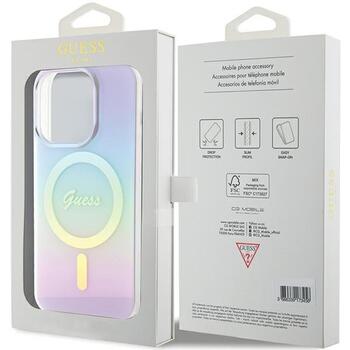 Guess GUHMP15XHITSU Hardcase IML Iridescent MagSafe Aizsargapvalks priekš iPhone 15 Pro Max 6.7