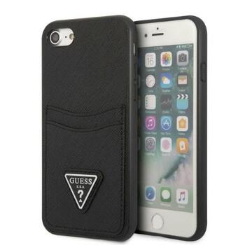 Guess GUHCI8PSATPK Saffiano Triangle Logo Защитный чехол для iPhone 7/8/SE 2020/SE 2022 / чёрный (GUHCI8PSATPK)