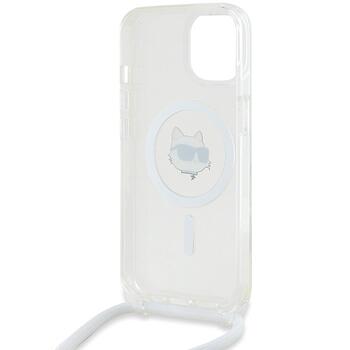 Karl Lagerfeld KLHMP13MHCCHNT IML Choupette Head & Cord Aizsargapvalks priekš iPhone 13/14/15 6.1