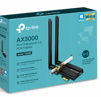 TP-Link Archer TX50E Wi-Fi 6 Bluetooth 5.0 Сетевой Адаптер (ARCHER TX50E)