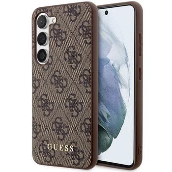Guess GUHCS23SG4GFBR Hardcase 4G Metal Gold Logo Защитный чехол для Samsung Galaxy S23 / коричневый (GUHCS23SG4GFBR)