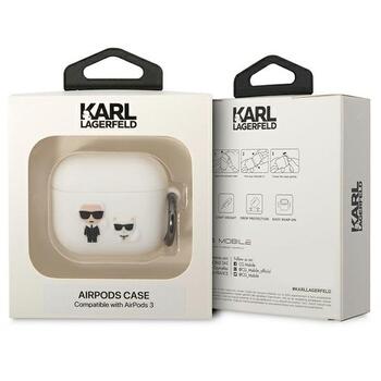 Karl Lagerfeld KLACA3SILKCW Защитный чехол для AirPods 3 Silicone Karl & Choupette / белый (KLACA3SILKCW)