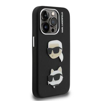 Karl Lagerfeld Grained PU K&CH Heads Case Чехол для Apple iPhone 15 Pro (KLHCP15LPSFDHPK)
