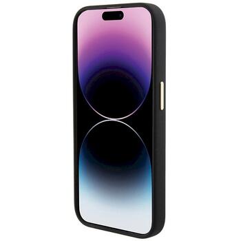 Guess GUHCP15LM4DGPK Silicone Logo Strass 4G Aizsargapvalks priekš iPhone 15 Pro 6.1