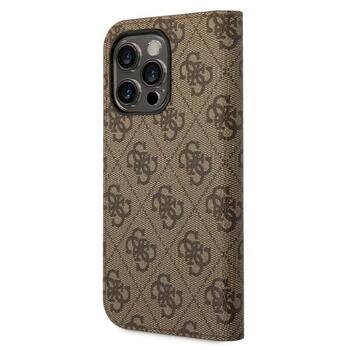 Guess GUBKP14XHG4SHW Book 4G Vintage Gold Logo Aizsargapvalks priekš iPhone 14 Pro Max 6,7