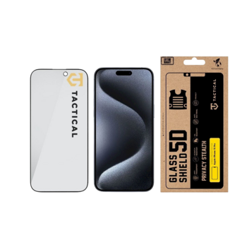 Tactical Glass Shield Privacy Stealth 5D Защитное стекло для Apple iPhone 15 Pro / чёрный (TA-57983127193)