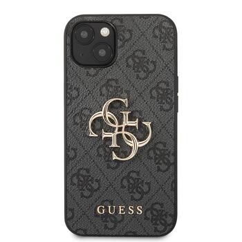 Guess PU 4G Metal Logo Case Защитный чехол для iPhone 13 / серый (GUHCP13M4GMGGR)