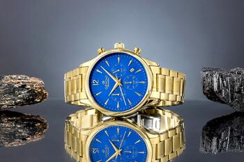Giewont Мужские часы Chronograph Sapphire / золотой/синий (GW6310-B5)