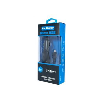 ATX Platinum Премиум Автомобильная зарядка 12 / 24V / 1A + Провод Micro USB Черная (Blue Blister) (ATX-C-CH1A-BBK)