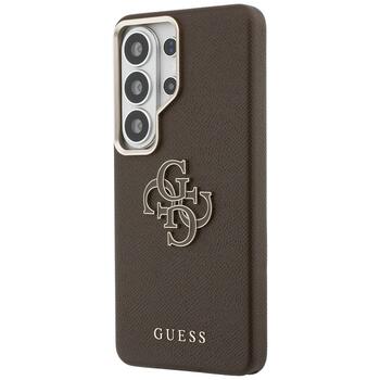 Guess Grained Big 4G Metal Logo Case Aizsargapvalks priekš Samsung Galaxy S26 Ultra / brūns (GUHCS26L5PS4RGGW)