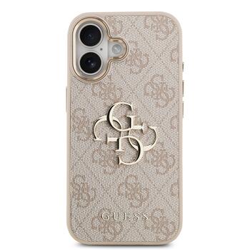 Guess PU Leather 4G Metal Logo Gold Frame Case Защитный чехол для iPhone 17 / розовый (GUHCP17S4GMGCPI)