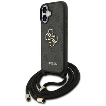 Guess 4G Big Logo Cord Stap Crossbody Защитный чехол для iPhone 17 / чёрный (GUHCP17SP4GMGCRK)
