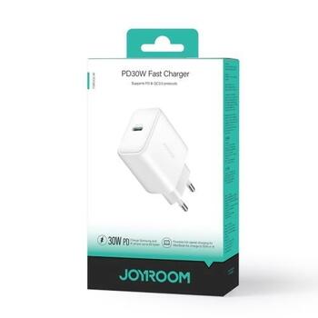 Joyroom JR-TCF24 Travel Charger Type-C Зарядное устройство PD 30W SFC PPS / белый (JR-TCF24-WHT)