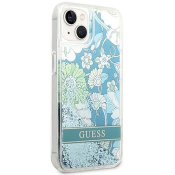 Guess GUHCP14SLFLSN Hardcase Flower Liquid Glitter Защитный чехол для iPhone 14 / 15 / 13 6.1