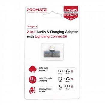 PROMATE iHinge-LT Adapter Lightning to Audio / Sync Адаптер (AISIHINGELTGY)
