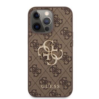 Guess PU 4G Metal Logo Case Aizsargapvalks priekš iPhone 13 Pro / brūns (GUHCP13L4GMGBR)