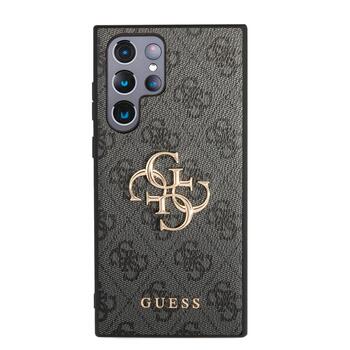 Guess PU 4G Metal Logo Case Защитный чехол для Samsung Galaxy S24 Ultra / серый (GUHCS24L4GMGGR)