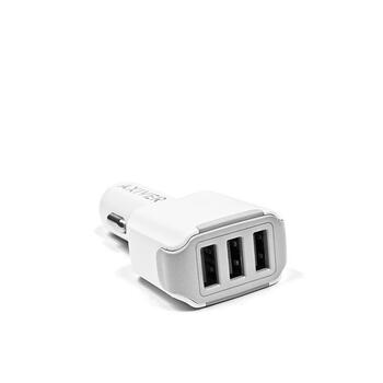 Axiver Triple Premium Auto Lādētājs 3 x USB 4.4A Balta (ACC44-3U)
