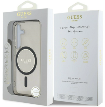 Guess Glitter Circle Classic Logo MagSafe Чехол для Samsung Galaxy S25 (GUHMS25SHFGEREK)