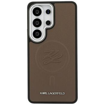 Case Karl Lagerfeld Embossed Ring Initials MagSafe Защитный чехол для Samsung Galaxy S26 Ultra / коричневый (KLHMS26LPGFKLRDW)