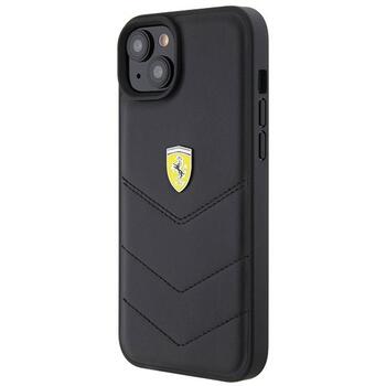 Ferrari Quilted Metal Logo Back Case Aizsargapvalks Priekš Apple iPhone 15 Plus (FEHCP15MRDUK)